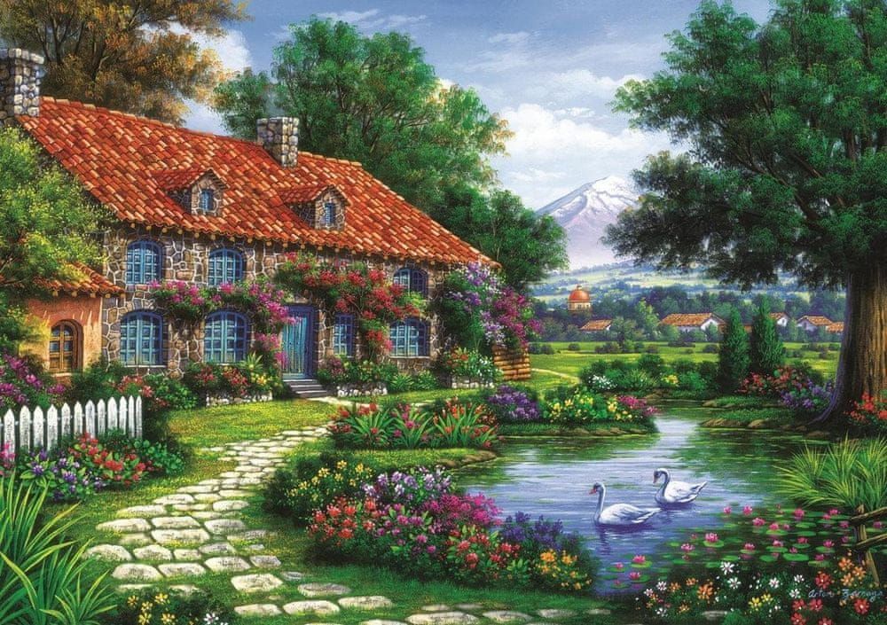 Art puzzle Puzzle Zahrada s labutěmi 1500 dílků - obrázek 1