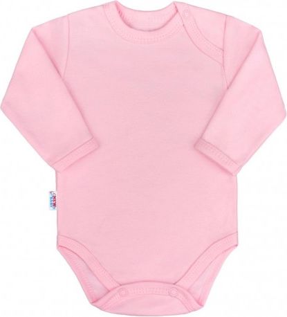 Kojenecké body s dlouhým rukávem New Baby Pastel růžové, Růžová, 80 (9-12m) - obrázek 1