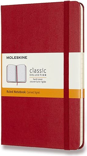 Moleskine Zápisník - tvrdé desky červený C6, 104 listů  linkovaný - obrázek 1