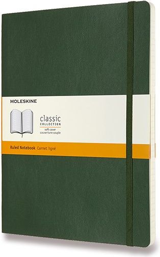 Moleskine Zápisník - měkké desky tm. zelený B5, 96 listů  linkovaný - obrázek 1