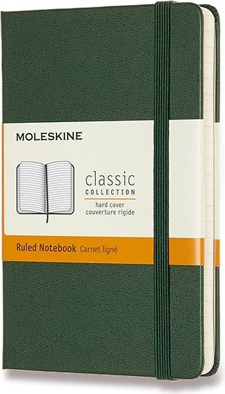 Moleskine Zápisník - tvrdé desky tm. zelený A6, 96 listů  linkovaný - obrázek 1