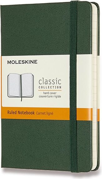 Moleskine Zápisník - tvrdé desky tm. zelený A6, 96 listů linkovaný - obrázek 1