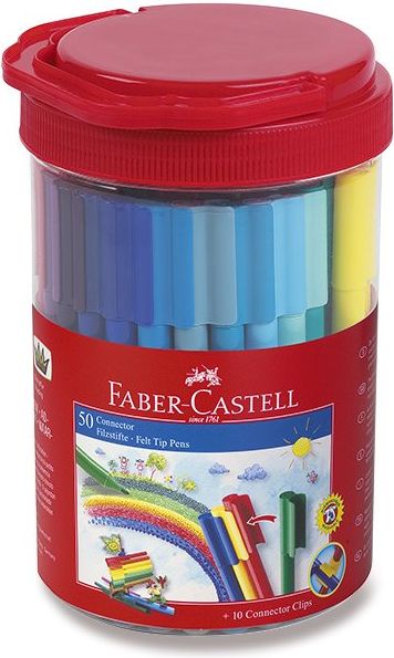 Faber-Castell Dětské fixy Connector dóza, 50 ks 155550 - obrázek 1