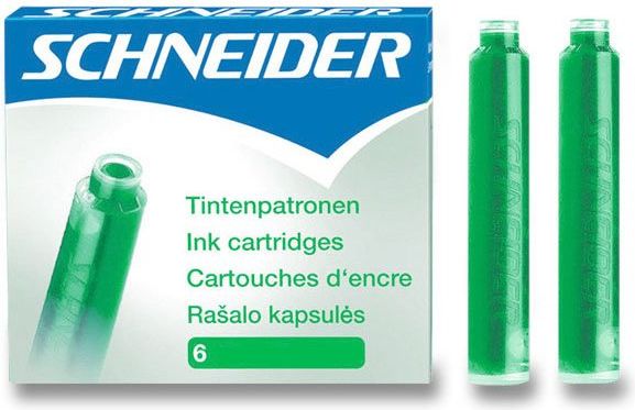 Schneider Inkoustové bombičky Schneider, 6 ks zelené 6604 - obrázek 1
