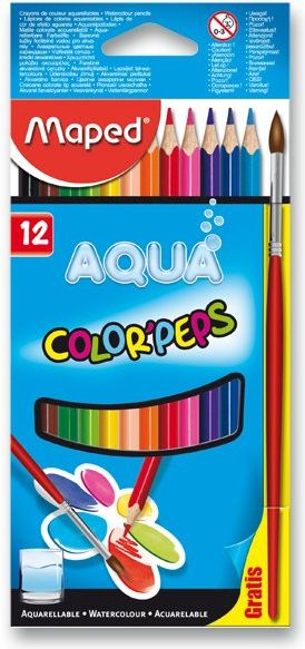 Maped Pastelky Color'Peps 6011 Aqua 12 ks + štětec - obrázek 1