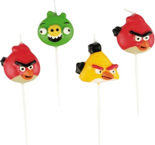 Amscan Dortové svíčky Angry Birds,   4 ks - obrázek 1