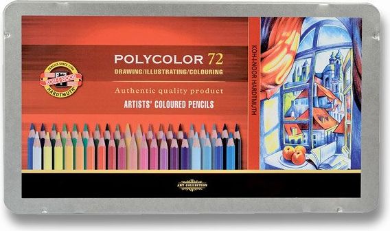 Koh-i-noor Umělecké pastelky Polycolor 3827 plechová krabička, 72 ks - obrázek 1