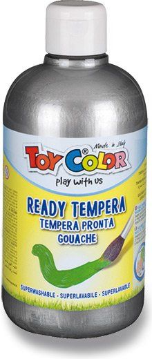Toy Color Temperová barva Ready Tempera stříbrná, 500 ml - obrázek 1