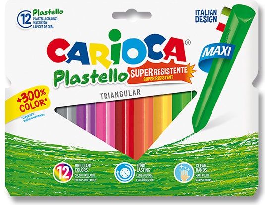 Carioca Plastové pastely 42671 Plastello Maxi 12 ks, trojhranné - obrázek 1