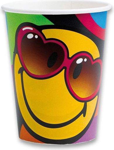 Amscan Papírové kelímky Smiley objem 0,25 l, 8 ks - obrázek 1