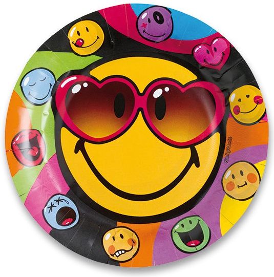 Amscan Papírové talířky Smiley průměr 23 cm, 8 ks - obrázek 1