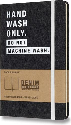 Moleskine Zápisník Denim - tvrdé desky L, linkovaný, Hand Wash Only A5, 120 listů - obrázek 1