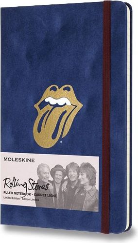 Moleskine Zápisník Rolling Stones - tvrdé desky L, linkovaný, modrý A5, 120 listů - obrázek 1