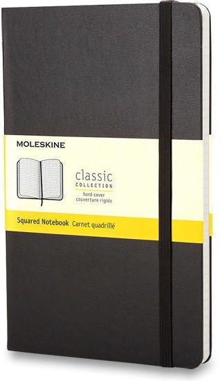 Moleskine Zápisník - tvrdé desky černý A6, 96 listů čtverečkovaný - obrázek 1
