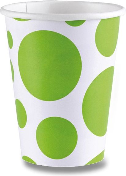 Amscan Papírové kelímky Solid Color Dots zelené - obrázek 1