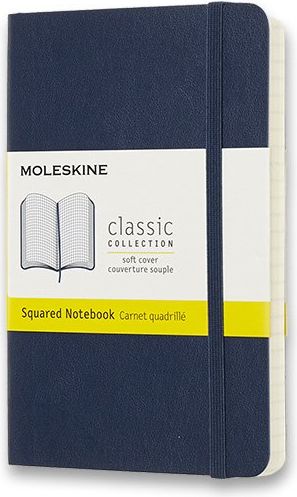 Moleskine Zápisník - měkké desky modrý A6, 96 listů  čtverečkovaný - obrázek 1
