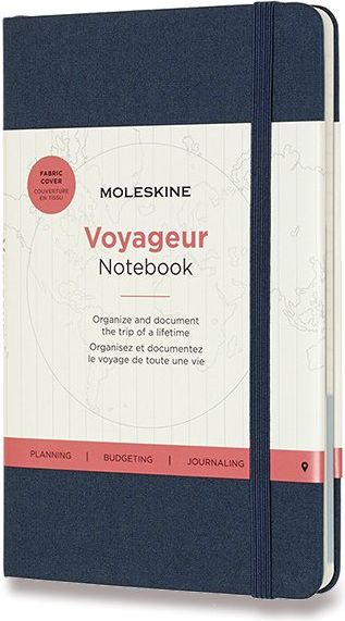Moleskine Zápisník Voyageur - tvrdé desky tmavě modrý C6, 104 listů - obrázek 1