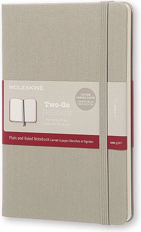 Moleskine Zápisník Two-Go - tvrdé desky šedý C6, 72 listů linkovaný čistý - obrázek 1