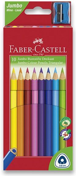 Faber-Castell Pastelky Junior Triangular 10 ks + ořezávátko 1651 - obrázek 1