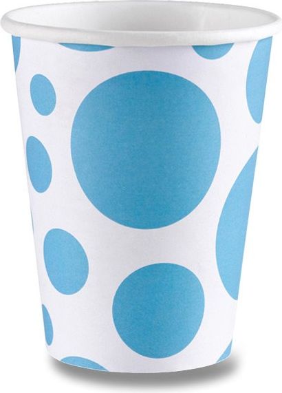 Amscan Papírové kelímky Solid Color Dots modré - obrázek 1