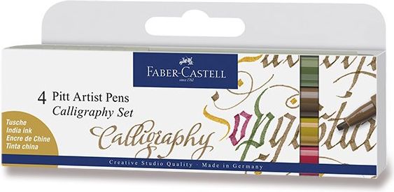 Faber-Castell Popisovač Pitt Artist Pen Calligraphy 4 kusy 6750 - obrázek 1