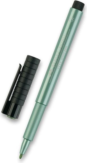 Faber-Castell Popisovač Pitt Artist Pen Metallic metalický zelený 6739 - obrázek 1