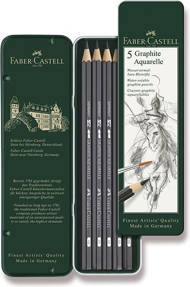 Faber-Castell Akvarelová grafitová tužka Art Aquarelle 5 ks, plechová krabička 117805 - obrázek 1