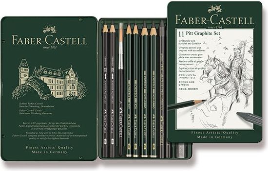 Faber-Castell Grafitová tužka Pitt Monochrome Graphite sada 11 kusů 112972 - obrázek 1