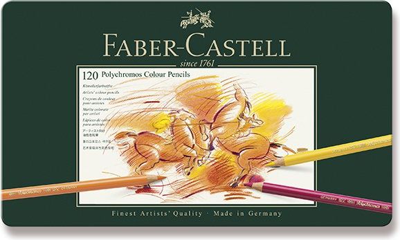 Faber-Castell Pastelky Polychromos plechová krabička, 120 ks 1001 - obrázek 1