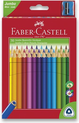 Faber-Castell Pastelky Junior Triangular 30 ks + ořezávátko 1653 - obrázek 1
