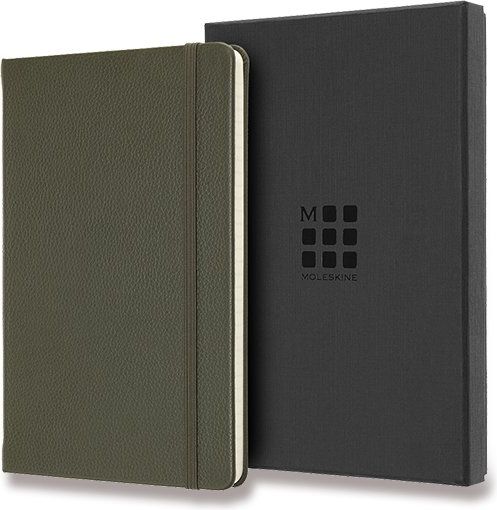 Moleskine Zápisník kožený L, linkovaný, khaki A5, 88 listů - obrázek 1