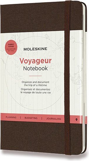 Moleskine Zápisník Voyageur - tvrdé desky tmavě hnědý C6, 104 listů - obrázek 1