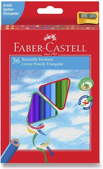 Faber-Castell Pastelky trojhranné 36 ks + ořezávátko 2053 - obrázek 1