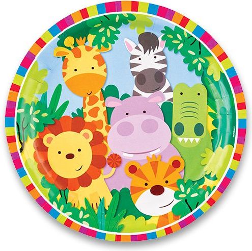 Amscan Papírové talířky Jungle průměr 23 cm, 8 ks - obrázek 1