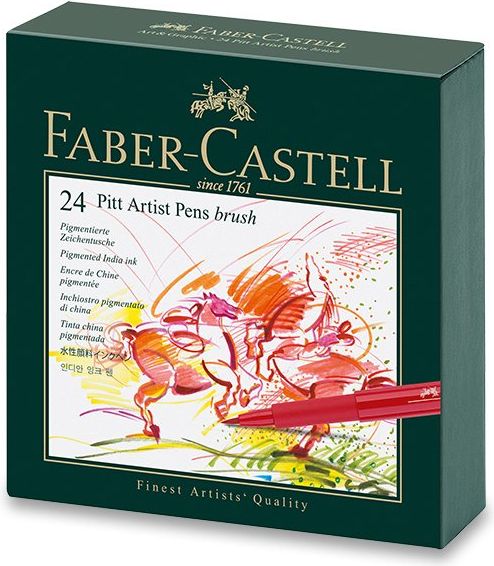 Faber-Castell Popisovač Pitt Artist Pen Brush studio box, 24 ks 6714 - obrázek 1