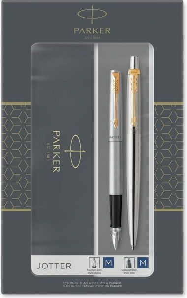 Parker Jotter Stainless Steel GT sada plnicí pero a kuličková tužka 1501/1563257 - obrázek 1