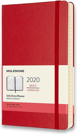 Moleskine Diář 2020 - tvrdé desky červený denní A5 - obrázek 1