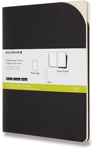 Moleskine Sešity Smart - měkké desky XL, čisté, 2 ks, černé B5, 60 listů  čistý - obrázek 1