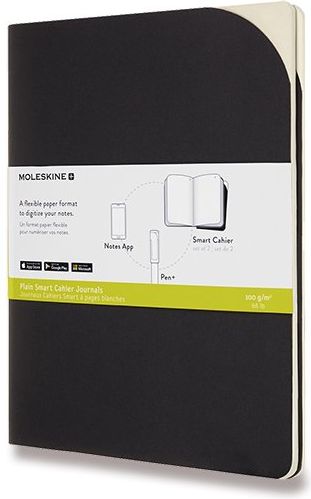 Moleskine Sešity Smart - měkké desky XL, čisté, 2 ks, černé B5, 60 listů čistý - obrázek 1