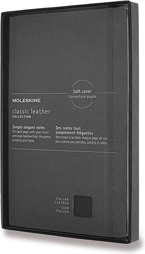 Moleskine Zápisník kožený - měkké desky L, linkovaný, černý A5, 88 listů - obrázek 1
