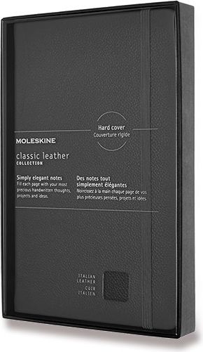 Moleskine Zápisník kožený - tvrdé desky L, linkovaný, černý A5, 88 listů - obrázek 1