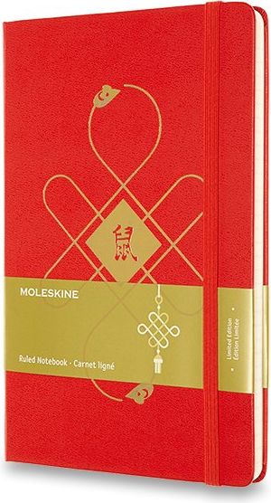 Moleskine Zápisník Chinese L, linkovaný, červený A5, 120 listů - obrázek 1