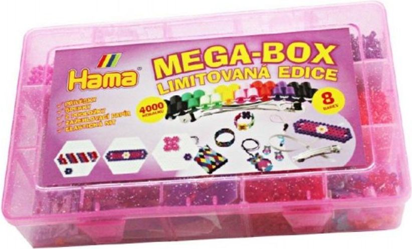 Lowlands Zažehlovací korálky Mega box + přívěsky a doplňky 4000ks v plastovém boxu 27x17x6cm - obrázek 1