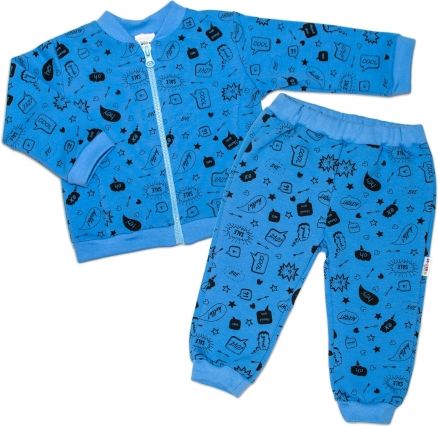 Baby Nellys Bavlněná tepláková souprava  ® - Cool Baby, modrá, vel. 86 - obrázek 1
