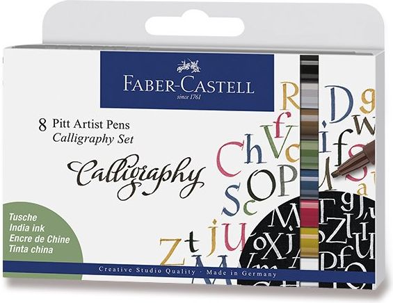 Faber-Castell Popisovač Pitt Artist Pen Calligraphy 8 kusů 6750 - obrázek 1