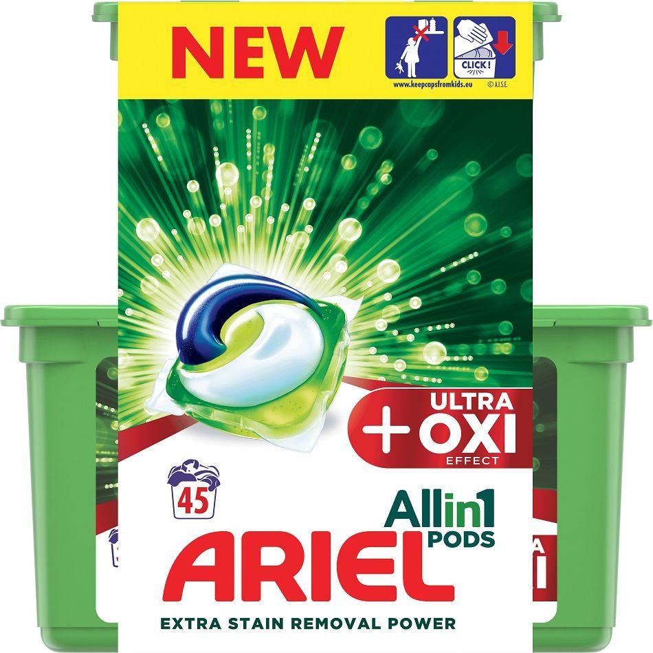 ARIEL Ultra OXI All in 1 (45 ks) – gelové prací kapsle - obrázek 1