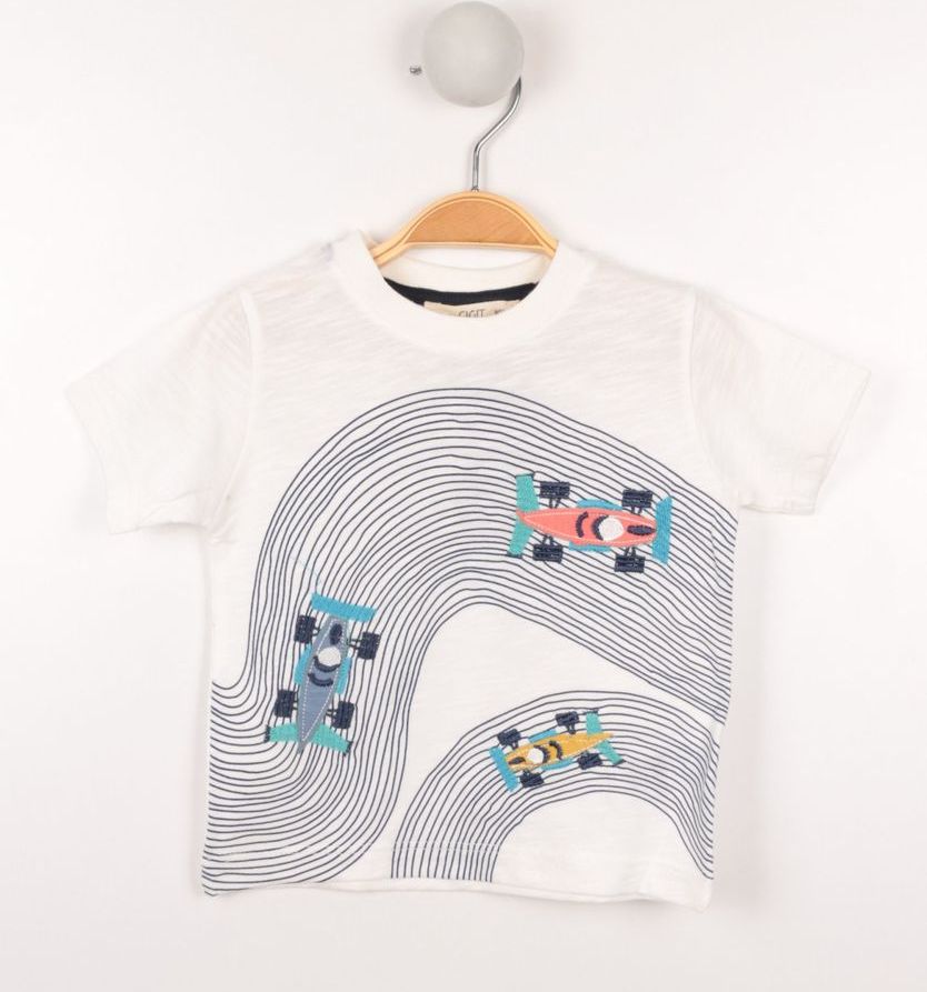 Cigit Kids Chlapecké tričko formula Cigit Kids - 92-98/Bílá/97% Bavlna, 3% Elastan - obrázek 1