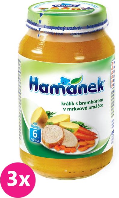 3x HAMÁNEK Králík s bramborem v mrkvové omáčce (230 g) - maso-zeleninový příkrm - obrázek 1