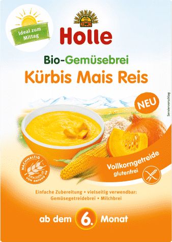 4x HOLLE Organická zeleninová kaše dýně kukuřice rýže - 250 g - obrázek 2