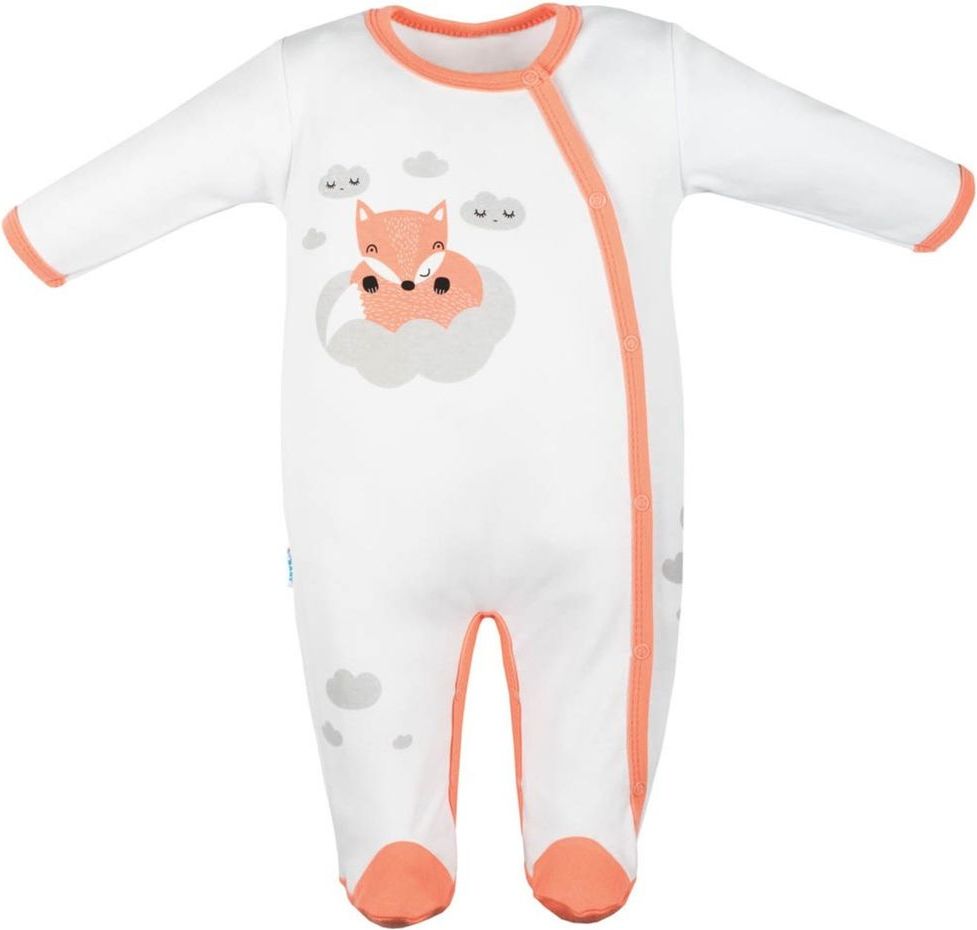 NEW BABY Kojenecký bavlněný overal New Baby Liška lososová - Kojenecký bavlněný overal New Baby Liška lososová - obrázek 1